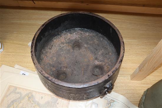 A Chinese cast iron tripod censer diameter 31cm